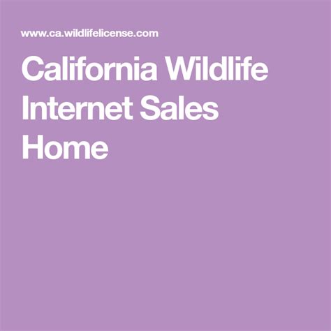 California Wildlife Internet Sales Home.
